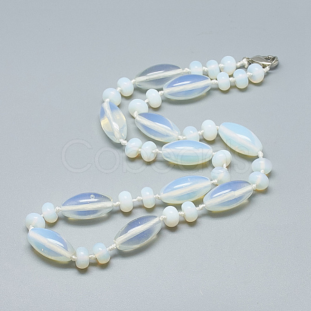 Opalite Beaded Necklaces NJEW-S388-14-1