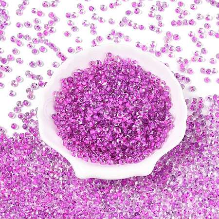 6/0 Inside Colours Transparent Glass Seed Beads SEED-T007-07J-1