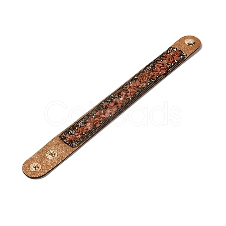 Faux Suede Snap Cord Bracelet BJEW-F428-16-1