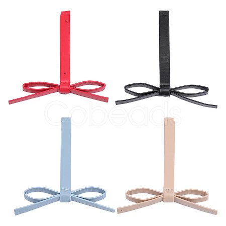 4Pcs 4 Colors PU Leather Ornament Accessories DIY-CA0005-50-1