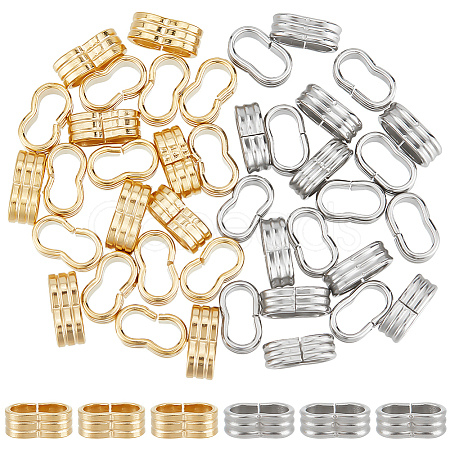 Unicraftale 40Pcs 2 Colors 201 Stainless Steel Slide Charms/Slider Beads STAS-UN0053-90-1