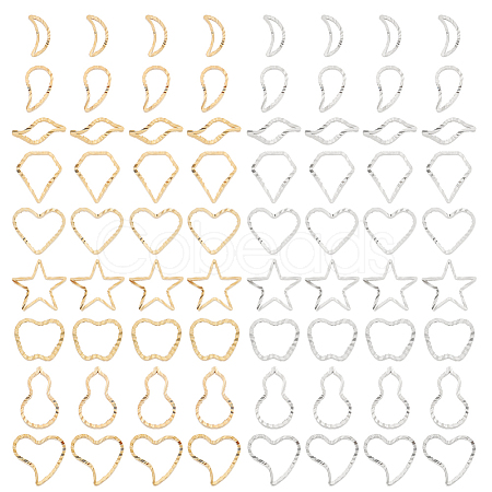 108Pcs 18 Style Brass Linking Rings KK-FH0005-75-1