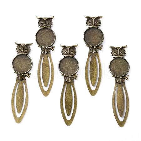 Iron Bookmark Cabochon Settings X-PALLOY-N0084-20AB-NF-1