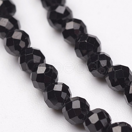 Natural Black Spinel Bead Strands G-P213-13-5mm-1