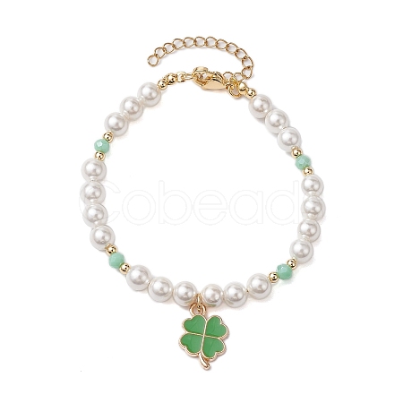6mm Round Shell Pearl Beaded Bracelets BJEW-TA00511-1