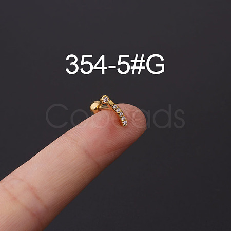 316L Stainless Steel Micro Pave Cubic Zirconia Cartilage Earrings WG094CA-23-1