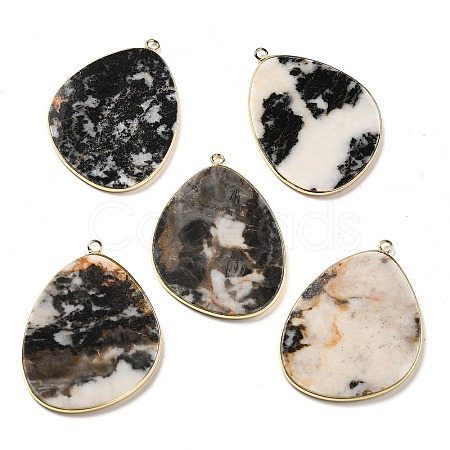 Natural Zebra Jasper Pendants G-K347-02G-02-1