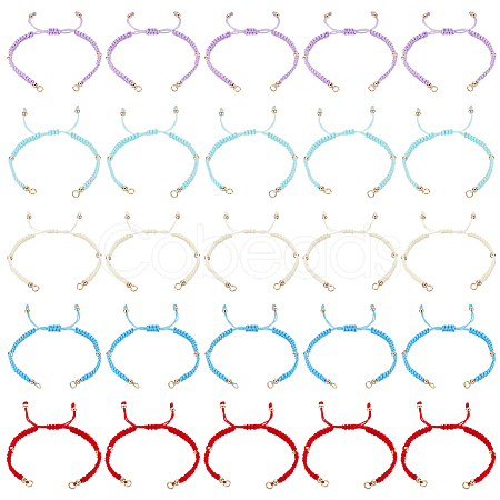 25Pcs 5 Colors Braided Nylon Cord Bracelet Making BJEW-PH01861-1