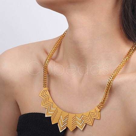 
304 Stainless Steel Bib Necklaces NJEW-Q322-09G-1