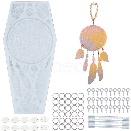 DIY Woven Net/Web Pendant Makings DIY-SC0001-12-1