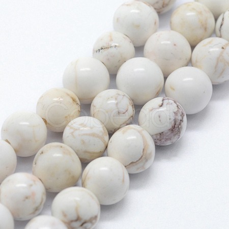 Natural Magnesite Beads Strands G-I199-27-8mm-1