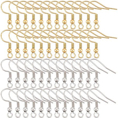300Pcs 2 Style 304 Stainless Steel Earring Hooks STAS-SP0001-39-1