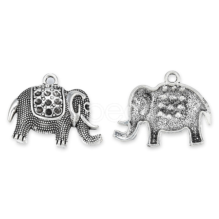 Tibetan Style Alloy Pendant Rhinestone Settings TIBE-N011-064-1