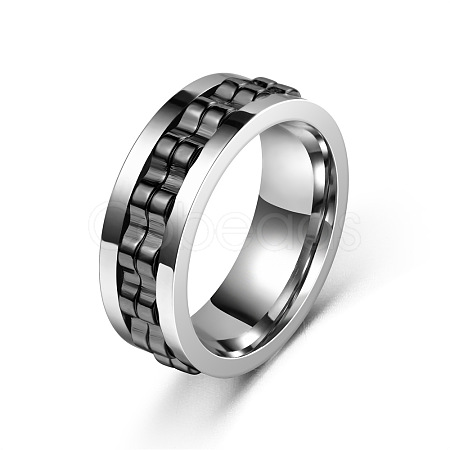 304 Stainless Steel Gear Rotatable Finger Rings FS-WGAD37A-08-1
