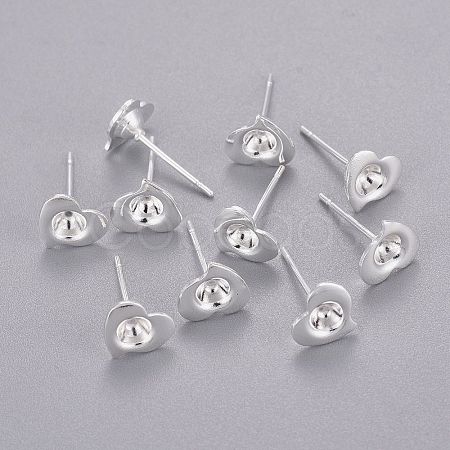 304 Stainless Steel Stud Earring Settings STAS-K210-23S-1