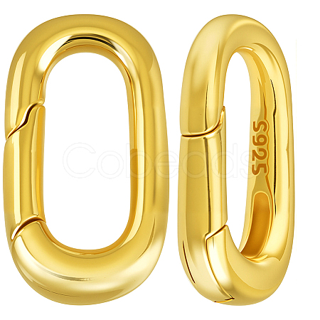 2Pcs 925 Sterling Silver Spring Gate Rings STER-SC0001-48-1