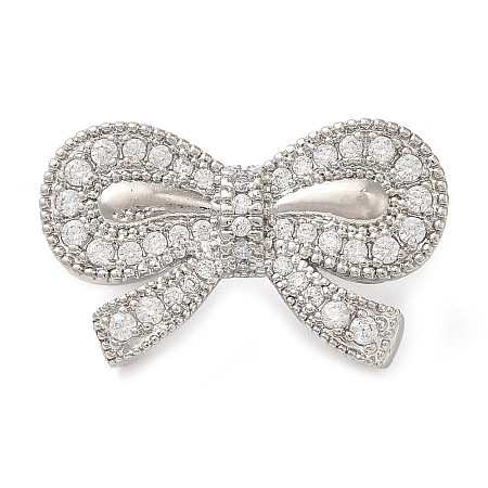 Brass Micro Pave Clear Cubic Zirconia Fold Over Clasps KK-G505-29P-1