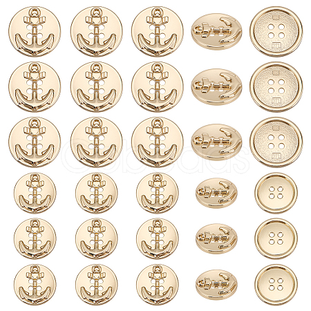 30Pcs 2 Styles Alloy Buttons BUTT-AR0001-20-1