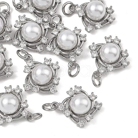 SHEGRACE Brass Pave Clear Cubic Zirconia Charms XGRQ4D909-663P-1