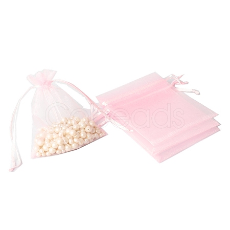 100Pcs Rectangle Organza DIY Craft Drawstring Bags PW-WG69155-31-1