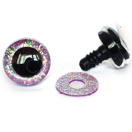 Glitter ABS Plastic Craft Doll Eyes PW-WG58787-22-1