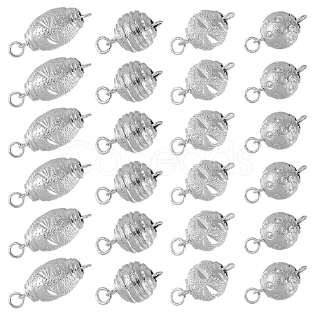 DICOSMETIC 32 Sets 4 Styles Rack Plating Brass Box Clasps KK-DC0003-08-1