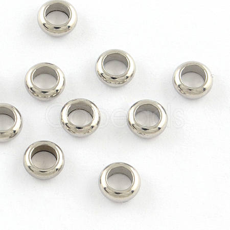 Tarnish Resistant 201 Stainless Steel Ring Spacer Beads STAS-R064-42-1