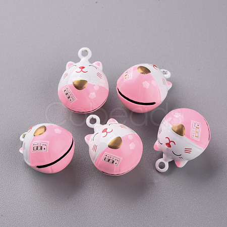 Baking Paint Brass Bell Pendants X-KKB-S002-009-1