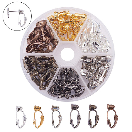 Brass Clip-on Earring Converters Findings KK-YW0001-10-1