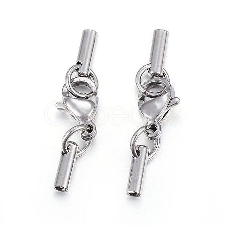 Tarnish Resistant 304 Stainless Steel Lobster Claw Clasps STAS-P146-A09-1.4mm-1