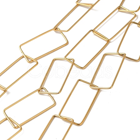 Ion Plating(IP) 304 Stainless Steel Rectangle Link Chains CHS-Q006-01G-1