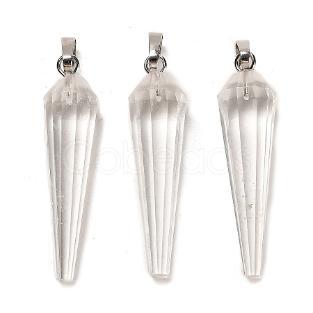 Natural Quartz Crystal Pointed Pendants G-D089-01P-07-1