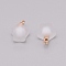 Resin Frosted Pendants, with Golden Zinc Alloy Loop, Bead in Bead Pendants, Star, White, 21.5x17x14.5mm, Hole: 2.4mm