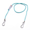 Polyester & Spandex Cord Ropes Eyeglasses Chains, Neck Strap for Eyeglasses, with Cube Acrylic Beads, Iron Coil Cord Ends and Keychain Clasp, Word Love, Dark Cyan, 23.62 inch(60cm)