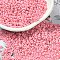 Baking Paint Glass Seed Beads, Donut, Light Coral, 8/0, 2.5~3x1~1.5mm, Hole: 1~1.2mm, about 40909pcs/1pound