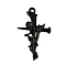 Alloy Pendants, Cross, Electrophoresis Black, 38x23.5x3mm, Hole: 2.1mm