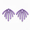 Spray Painted Alloy Pendants, Cadmium Free & Lead Free, Fan, Medium Purple, 22x20x1.5mm, Hole: 1.8mm