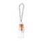 Empty Perfume Bottle Pendants, with Cork Stopper & Brass Chain, Platinum Iron Findings, Clear, 70mm, Link Wide: 2mm, Bottle: 12mm Wide, 35mm Long, 12mm Thick, Inner Diameter: 6mm, Capacity: 2ml(0.07fl. oz)