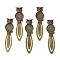 Iron Bookmark Cabochon Settings, Cadmium Free & Nickel Free & Lead Free, with Alloy Tray, Flat Round with Owl, Antique Bronze, 88x23x4mm, Tray: 20mm