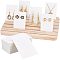 Nbeads 1Pc Beech Display Stands, with 100Pcs White Cardboard Display Cards, for Jewelry Necklace, Rings, Earrings, Bracelets Display, Mixed Color, Stand: 16.7x27.7x1.65cm, Cards: about 90x60mm