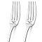 Word Pattern Stainless Steel Fork, Black, 20.3x2.4x0.2~0.3cm, Packing Box: 27.5x9.3x3.6cm, 2pcs/set