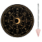 AHADEMAKER Divination Sets, including 1Pc PVC Plastic Pendulum Board, 1Pc 304 Stainless Steel Cable Chain Necklaces, 1Pc Natural Rose Quartz Stone Pendants, Sun Pattern, Board: 200x4mm