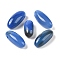 Natural Agate(Dyed & Heated) Beads, Oval, Top Drilled, Cornflower Blue, 24.5~42x10.5~14.5x8.5~13.5mm, Hole: 2mm