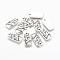 Tibetan Style Alloy Rectangle Pendants, with Words Find Joy in the Journey, Cadmium Free & Lead Free, Antique Silver, 21x10.5x2mm, Hole: 2mm