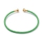 Braided Carbon Steel Wire Bracelet Making, with Golden Plated Brass End Caps, Green, 0.25cm, Inner Diameter: 2-3/8 inch(6.1cm)