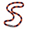 Glass Crochet Beaded Necklace, Fashion Nepal Necklace with Alloy Magnetic Clasps, Dark Blue, 17.87 inch(45.4cm)