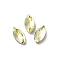 Glass Rhinestone Cabochons, Point Back & Back Plated, Faceted, Horse Eye, Jonquil, 8x4x2.5mm