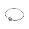 TINYSAND Rhodium Plated 925 Sterling Silver Bracelet Making, with European Clasp, Platinum, 170x2.98mm