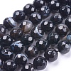 Natural Striped Agate/Banded Agate Beads Strands G-P364-11-6mm-1