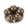 Brass Magnetic Clasps with Loops PALLOY-MC043-3AB-1